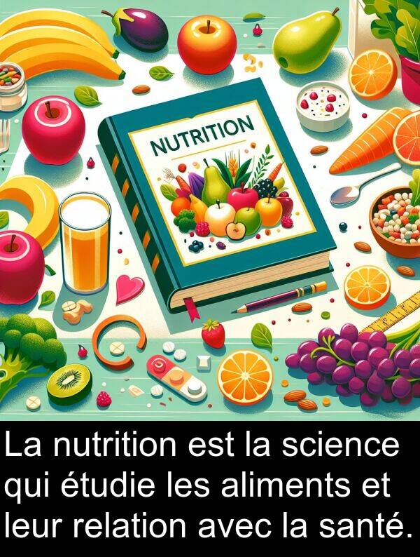 aliments: La nutrition est la science qui étudie les aliments et leur relation avec la santé.