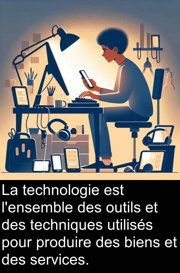 utilisés: La technologie est l'ensemble des outils et des techniques utilisés pour produire des biens et des services.