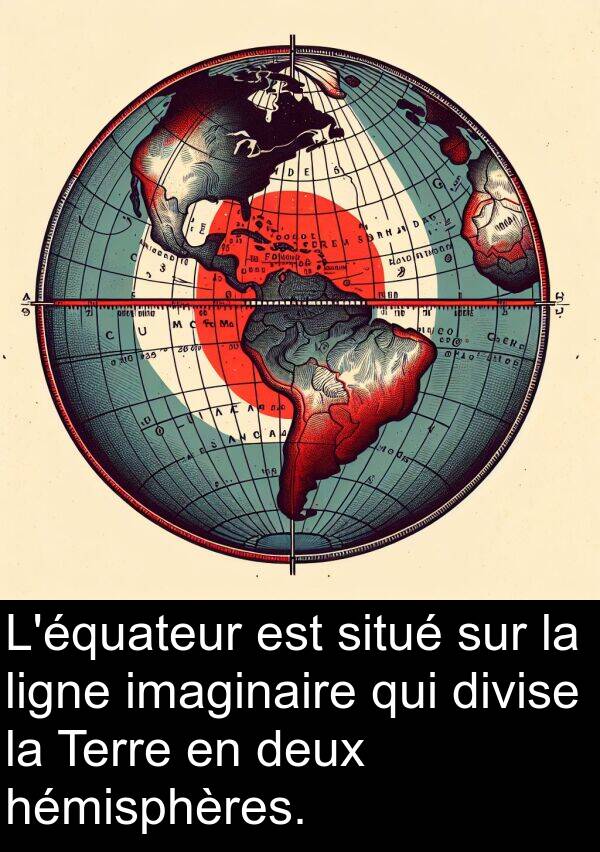 imaginaire: L'équateur est situé sur la ligne imaginaire qui divise la Terre en deux hémisphères.