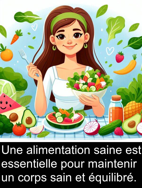 alimentation: Une alimentation saine est essentielle pour maintenir un corps sain et équilibré.