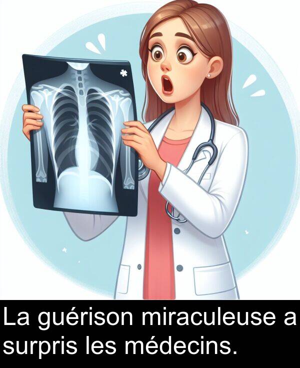 miraculeuse: La guérison miraculeuse a surpris les médecins.