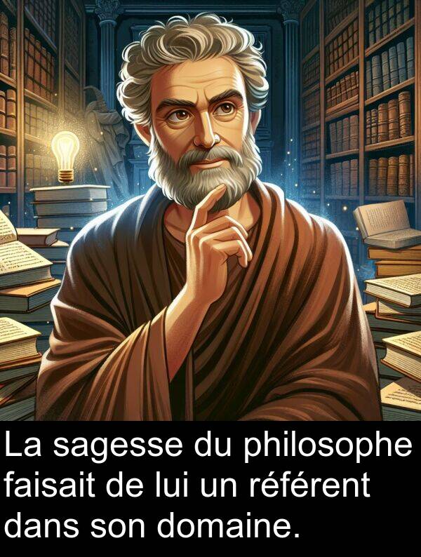 faisait: La sagesse du philosophe faisait de lui un référent dans son domaine.