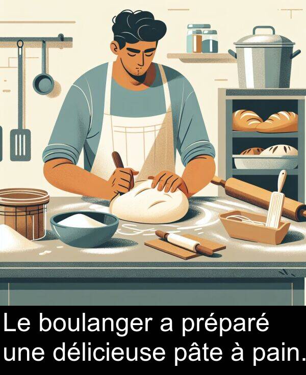 pain: Le boulanger a préparé une délicieuse pâte à pain.