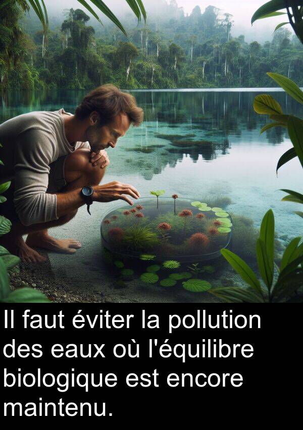 faut: Il faut éviter la pollution des eaux où l'équilibre biologique est encore maintenu.