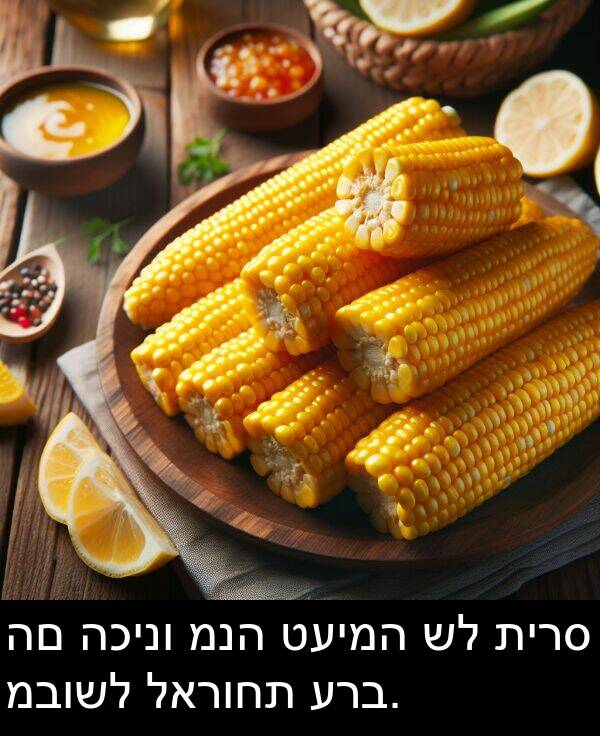 תירס: הם הכינו מנה טעימה של תירס מבושל לארוחת ערב.