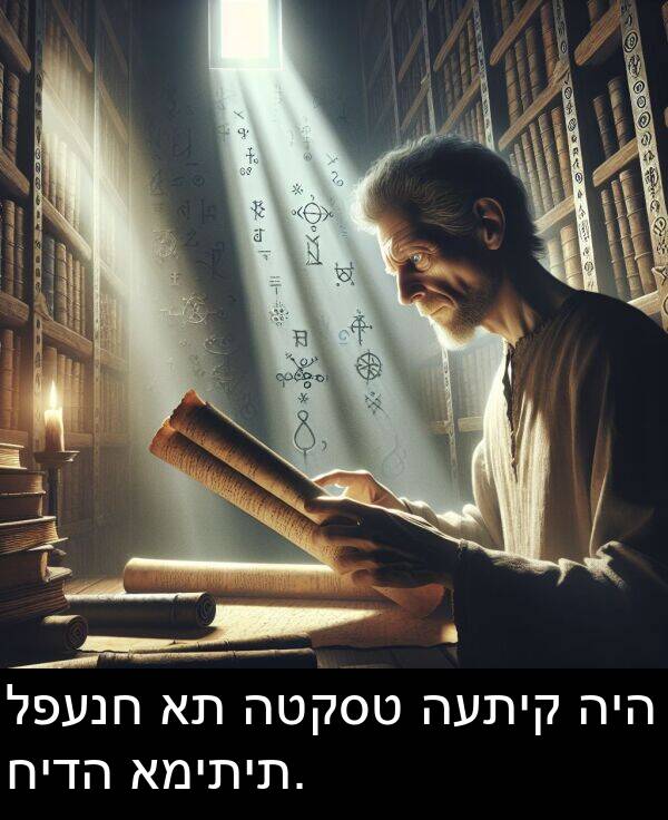 חידה: לפענח את הטקסט העתיק היה חידה אמיתית.