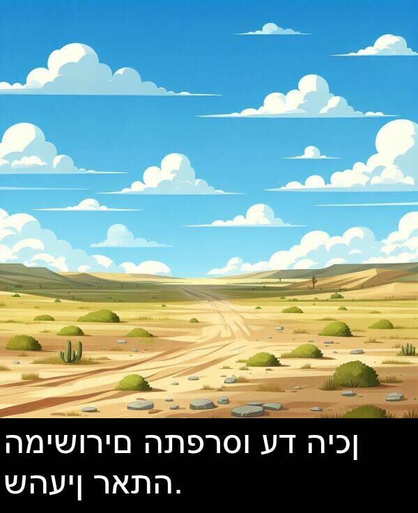 ראתה: המישורים התפרסו עד היכן שהעין ראתה.