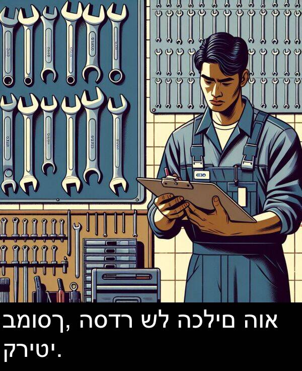 קריטי: במוסך, הסדר של הכלים הוא קריטי.