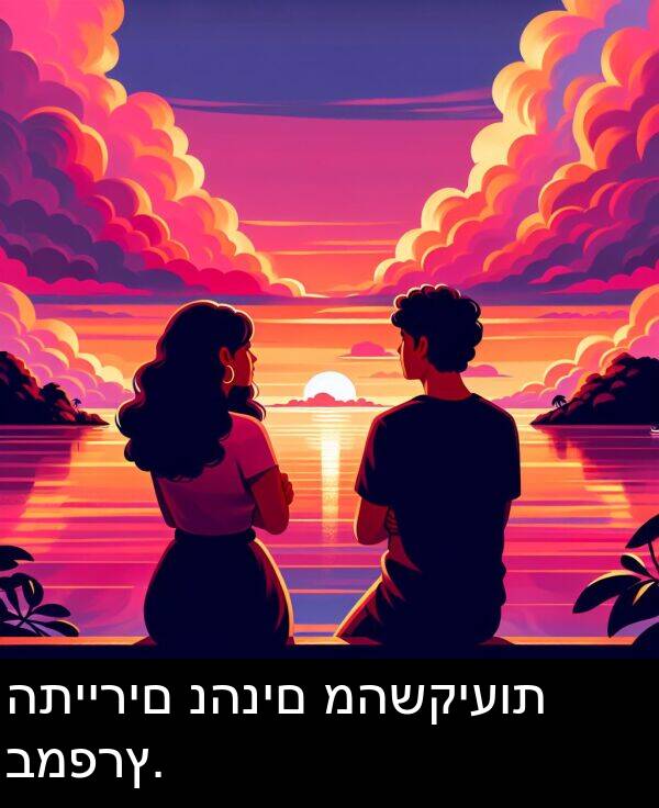 נהנים: התיירים נהנים מהשקיעות במפרץ.