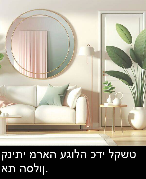 קניתי: קניתי מראה עגולה כדי לקשט את הסלון.