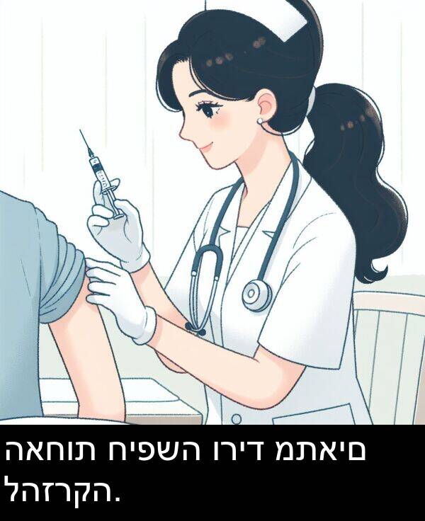 להזרקה: האחות חיפשה וריד מתאים להזרקה.