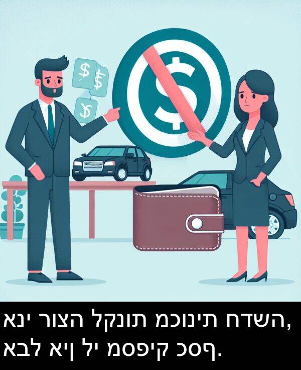 כסף: אני רוצה לקנות מכונית חדשה, אבל אין לי מספיק כסף.