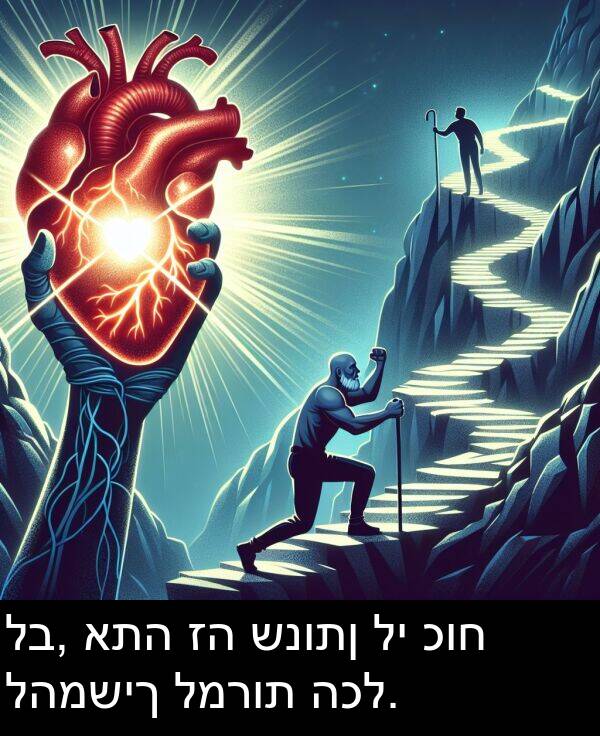 כוח: לב, אתה זה שנותן לי כוח להמשיך למרות הכל.