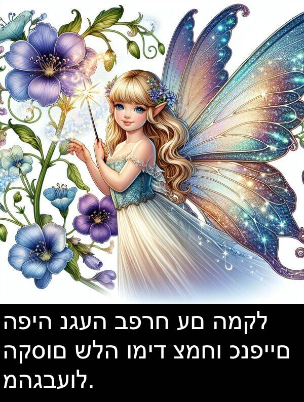 כנפיים: הפיה נגעה בפרח עם המקל הקסום שלה ומיד צמחו כנפיים מהגבעול.