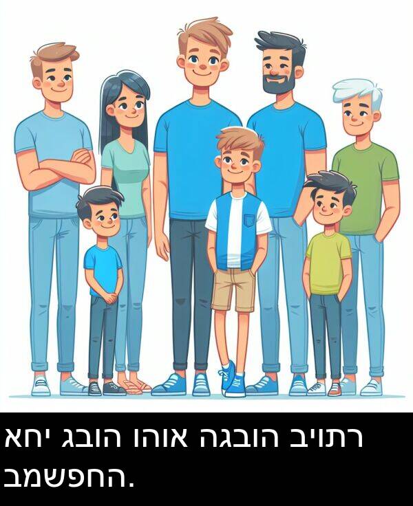 גבוה: אחי גבוה והוא הגבוה ביותר במשפחה.