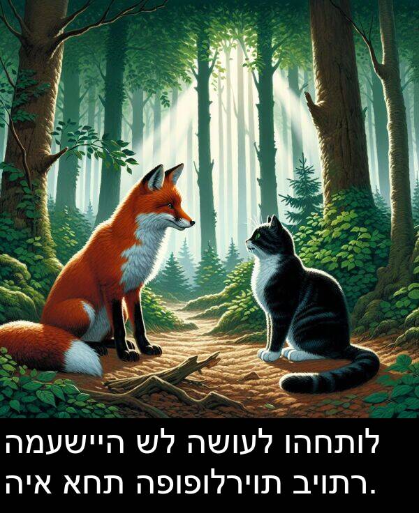 אחת: המעשייה של השועל והחתול היא אחת הפופולריות ביותר.