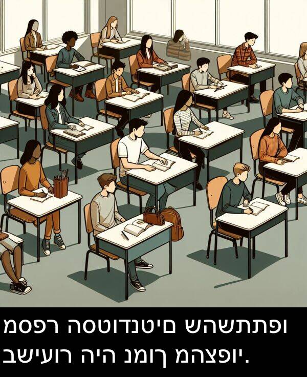 נמוך: מספר הסטודנטים שהשתתפו בשיעור היה נמוך מהצפוי.