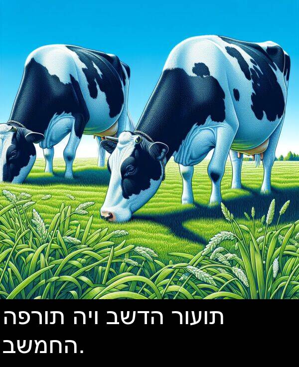 רועות: הפרות היו בשדה רועות בשמחה.