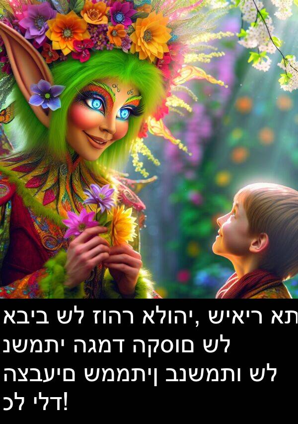 ילד: אביב של זוהר אלוהי, שיאיר את נשמתי הגמד הקסום של הצבעים שממתין בנשמתו של כל ילד!