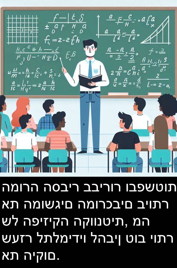 להבין: המורה הסביר בבירור ובפשטות את המושגים המורכבים ביותר של הפיזיקה הקוונטית, מה שעזר לתלמידיו להבין טוב יותר את היקום.