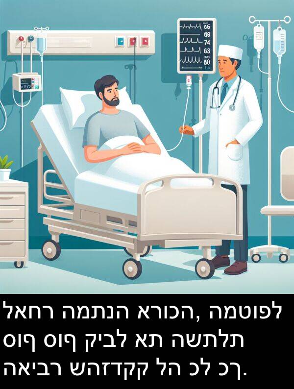 לאחר: לאחר המתנה ארוכה, המטופל סוף סוף קיבל את השתלת האיבר שהזדקק לה כל כך.