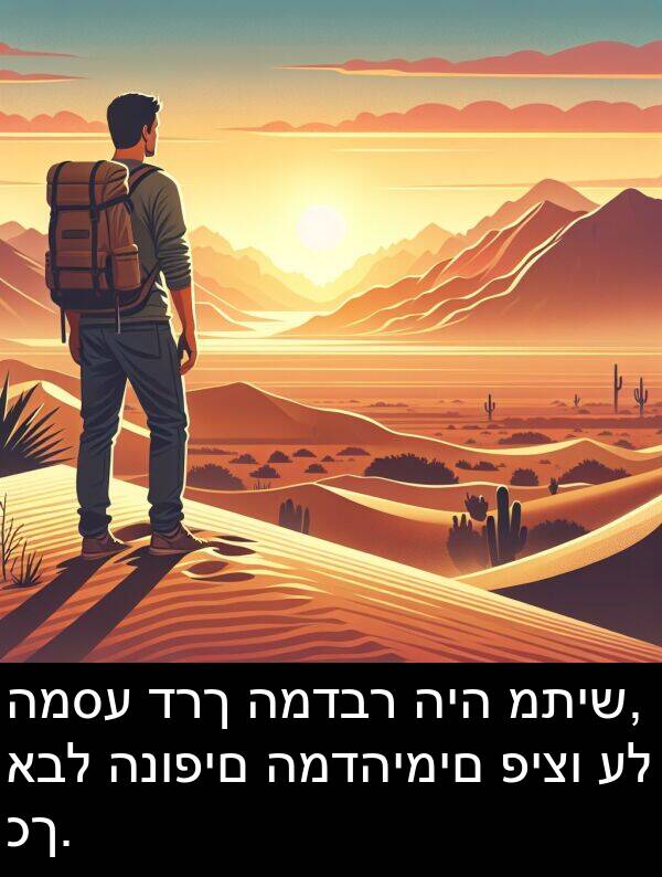 דרך: המסע דרך המדבר היה מתיש, אבל הנופים המדהימים פיצו על כך.