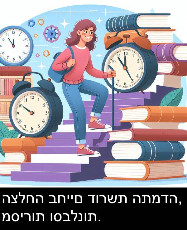 דורשת: הצלחה בחיים דורשת התמדה, מסירות וסבלנות.