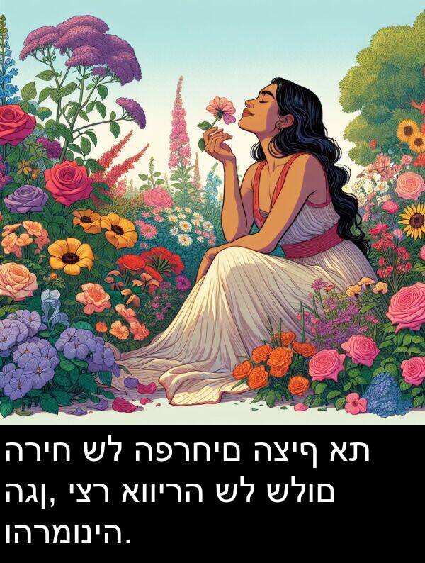 יצר: הריח של הפרחים הציף את הגן, יצר אווירה של שלום והרמוניה.