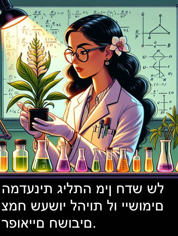 גילתה: המדענית גילתה מין חדש של צמח שעשוי להיות לו יישומים רפואיים חשובים.