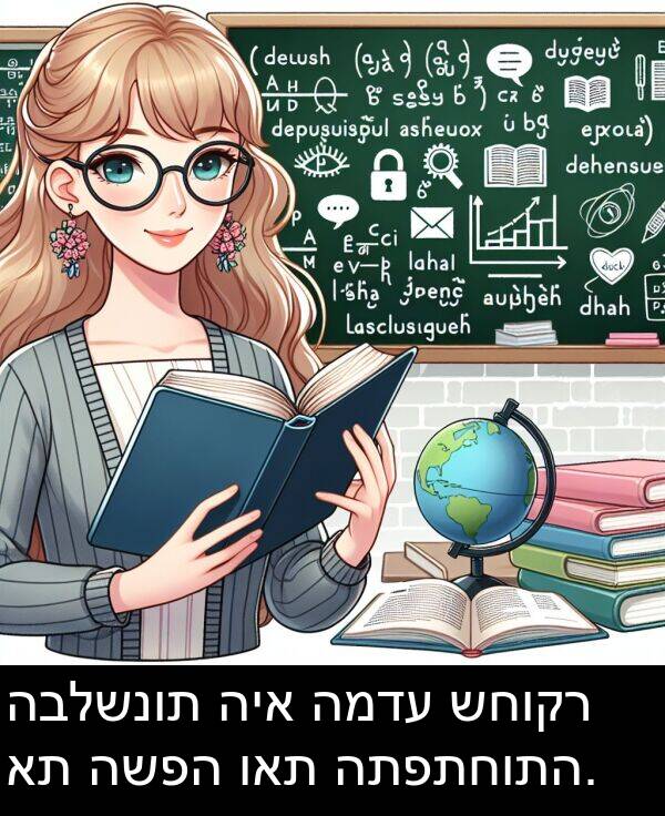 ואת: הבלשנות היא המדע שחוקר את השפה ואת התפתחותה.