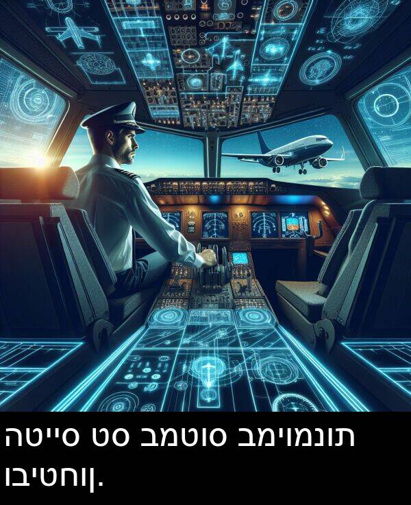 וביטחון: הטייס טס במטוס במיומנות וביטחון.