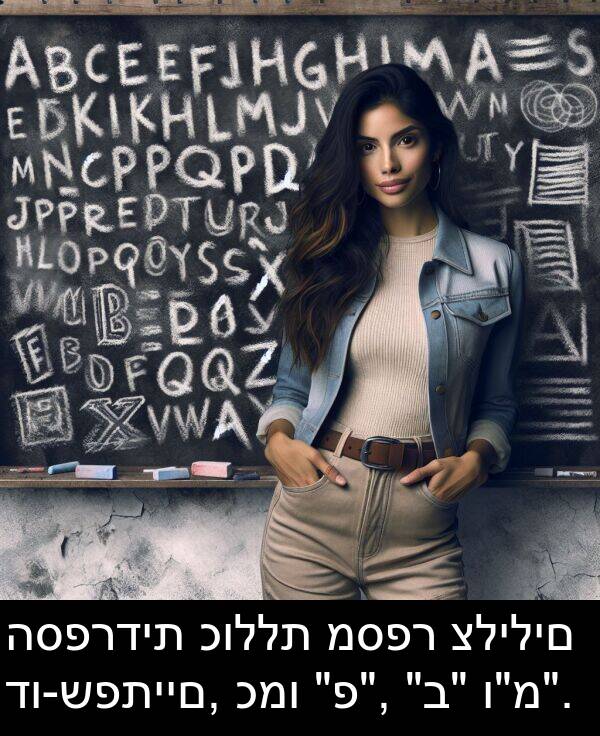 כמו: הספרדית כוללת מספר צלילים דו-שפתיים, כמו "פ", "ב" ו"מ".