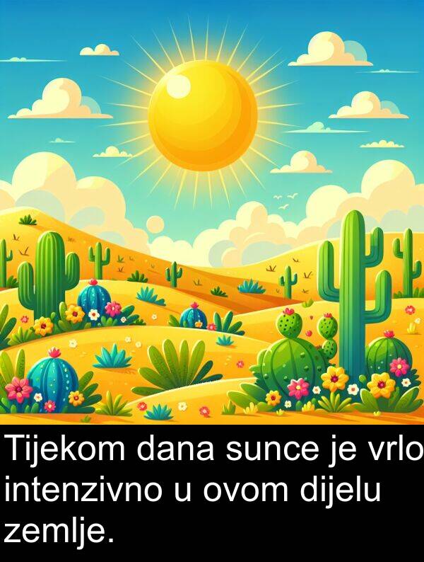 intenzivno: Tijekom dana sunce je vrlo intenzivno u ovom dijelu zemlje.