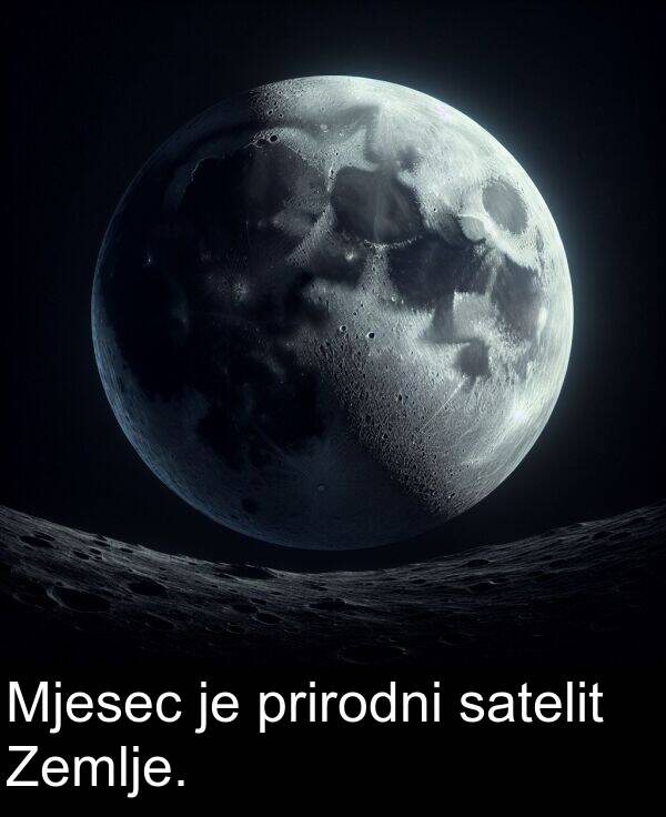 satelit: Mjesec je prirodni satelit Zemlje.