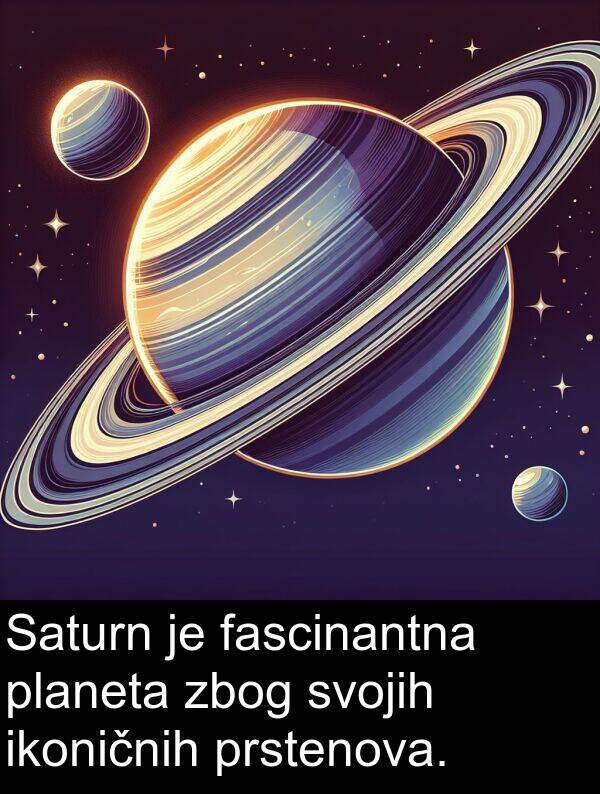 fascinantna: Saturn je fascinantna planeta zbog svojih ikoničnih prstenova.