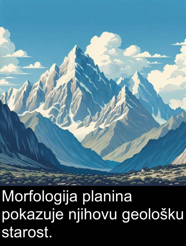 geološku: Morfologija planina pokazuje njihovu geološku starost.