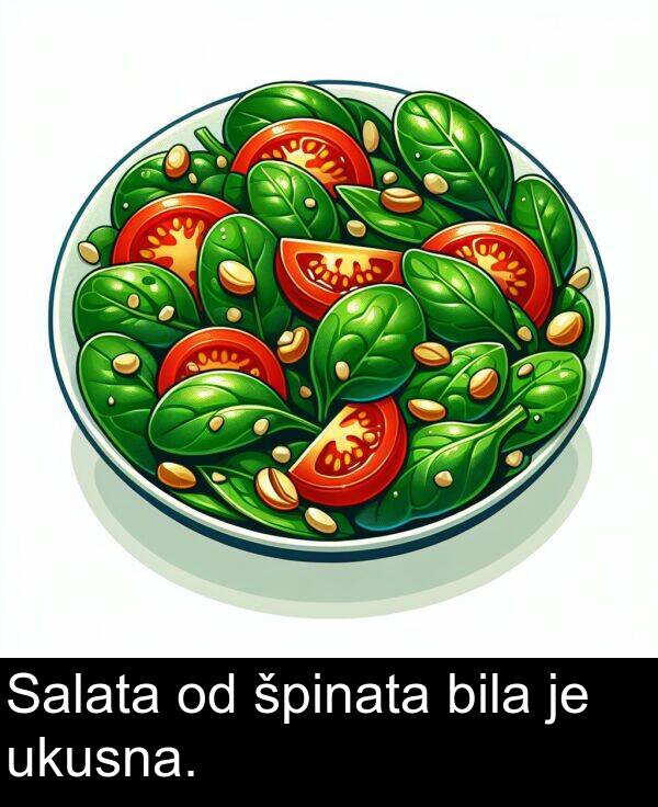 bila: Salata od špinata bila je ukusna.