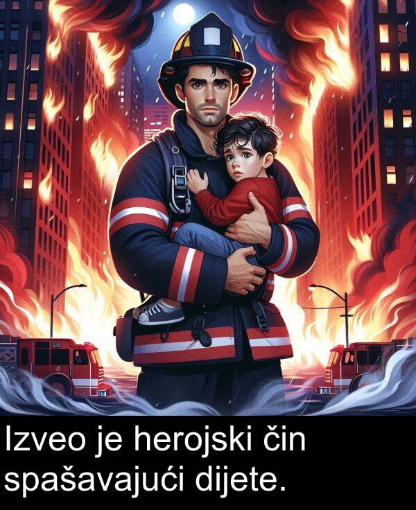 herojski: Izveo je herojski čin spašavajući dijete.