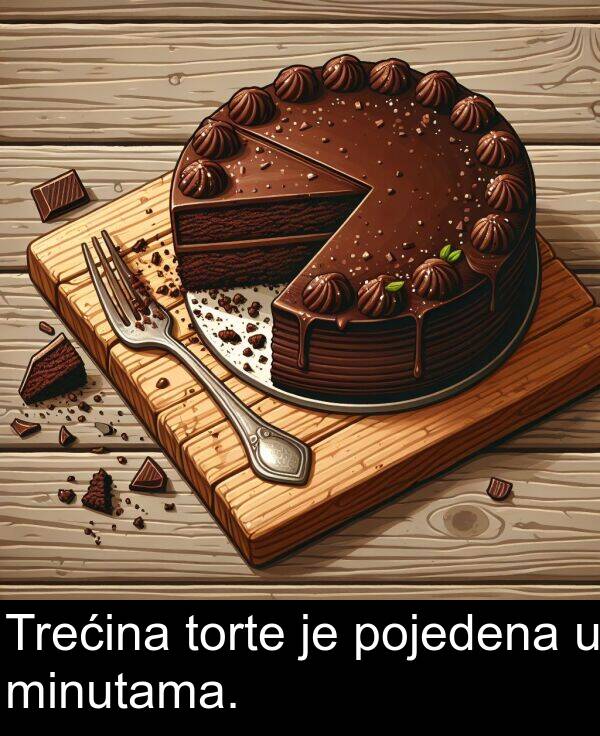 minutama: Trećina torte je pojedena u minutama.