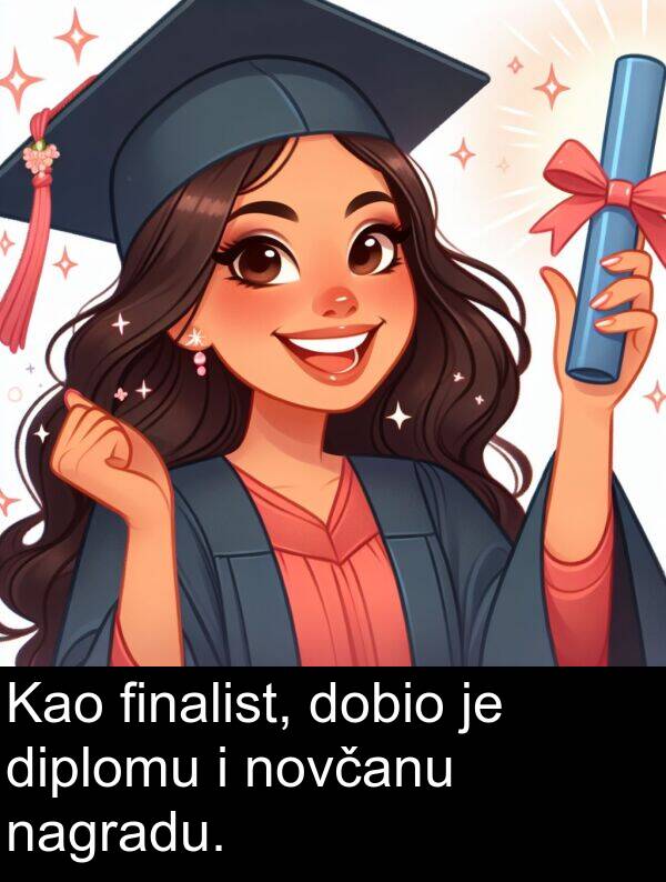 nagradu: Kao finalist, dobio je diplomu i novčanu nagradu.