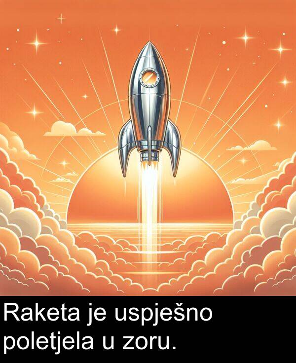 poletjela: Raketa je uspješno poletjela u zoru.