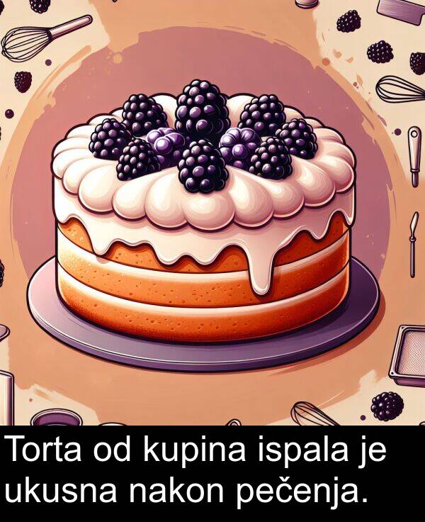 nakon: Torta od kupina ispala je ukusna nakon pečenja.