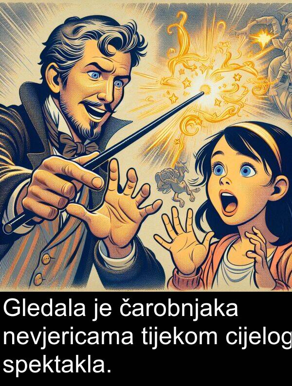 čarobnjaka: Gledala je čarobnjaka nevjericama tijekom cijelog spektakla.