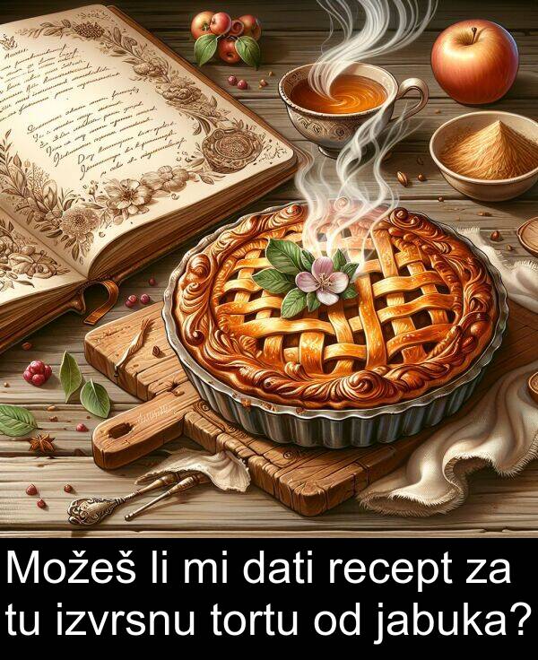 recept: Možeš li mi dati recept za tu izvrsnu tortu od jabuka?