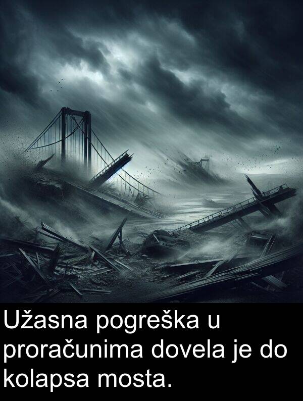 proračunima: Užasna pogreška u proračunima dovela je do kolapsa mosta.