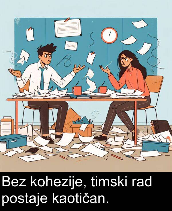 rad: Bez kohezije, timski rad postaje kaotičan.