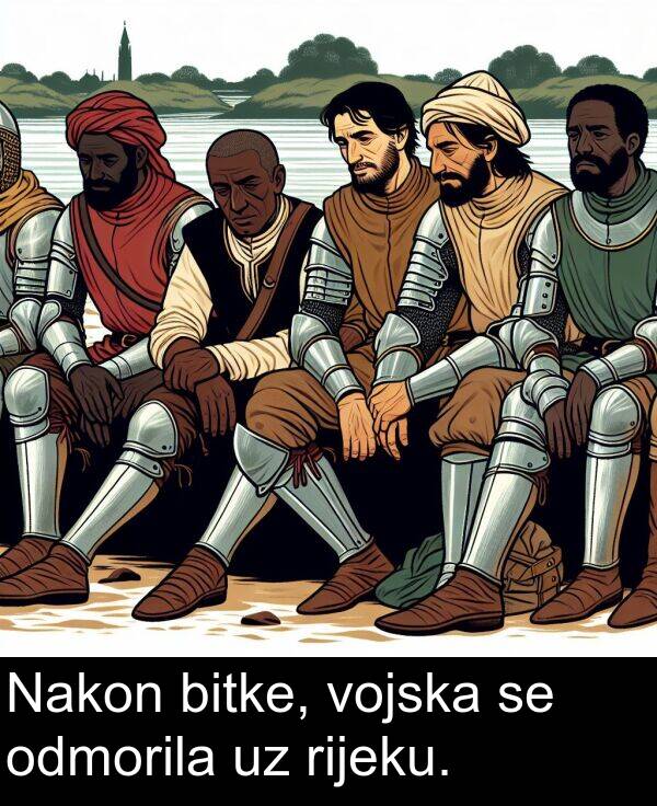 bitke: Nakon bitke, vojska se odmorila uz rijeku.