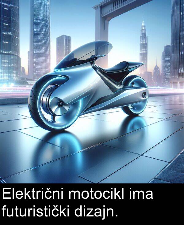 ima: Električni motocikl ima futuristički dizajn.