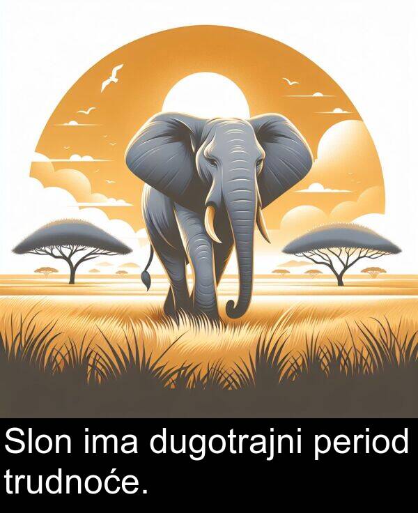 period: Slon ima dugotrajni period trudnoće.