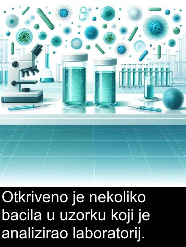 bacila: Otkriveno je nekoliko bacila u uzorku koji je analizirao laboratorij.